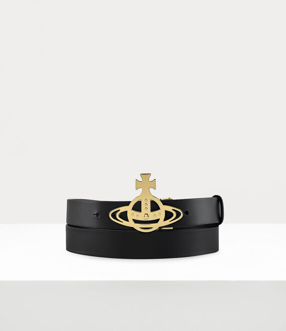 Vivienne Westwood line orb buckle/light gold black